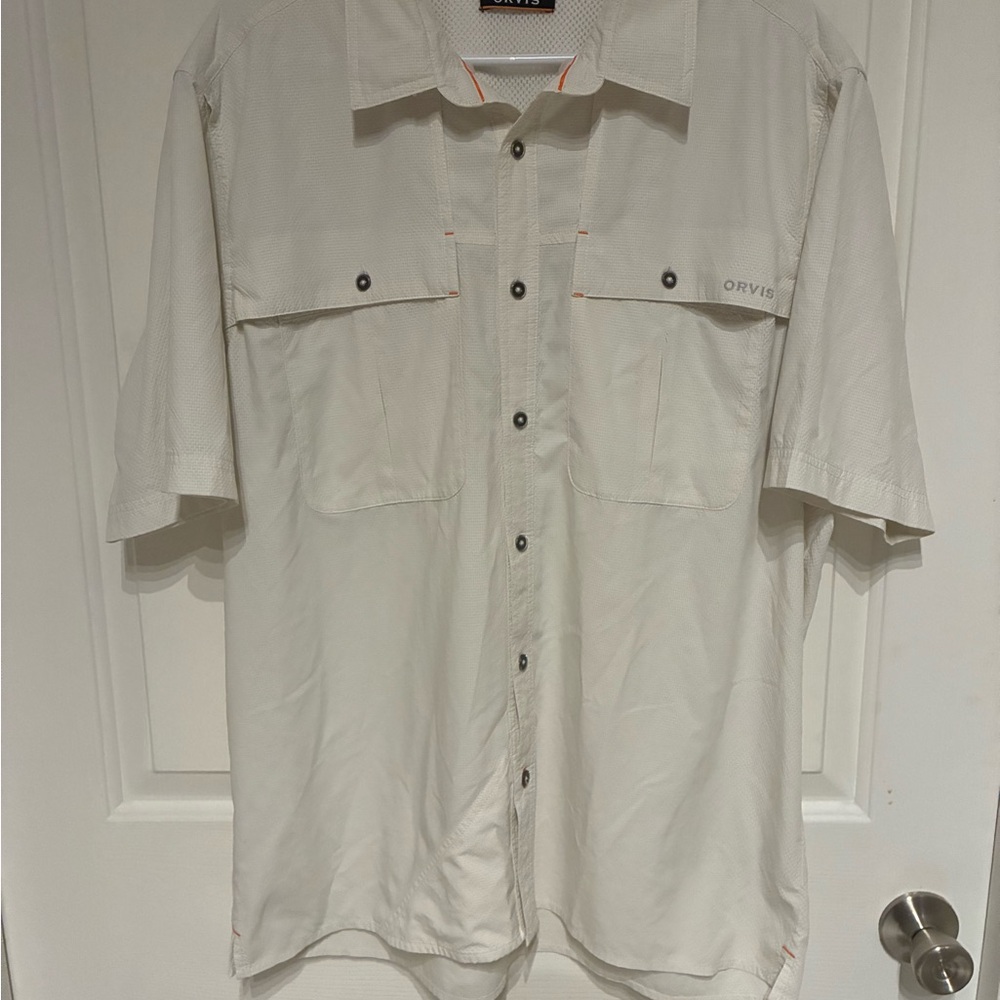 Orvis Men's Cream Button Down Shirt